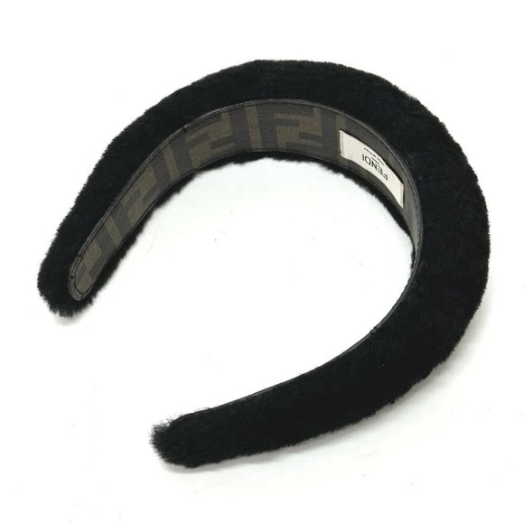 FENDI Hair band head band boa zucca hair accessory fur Black main image 10